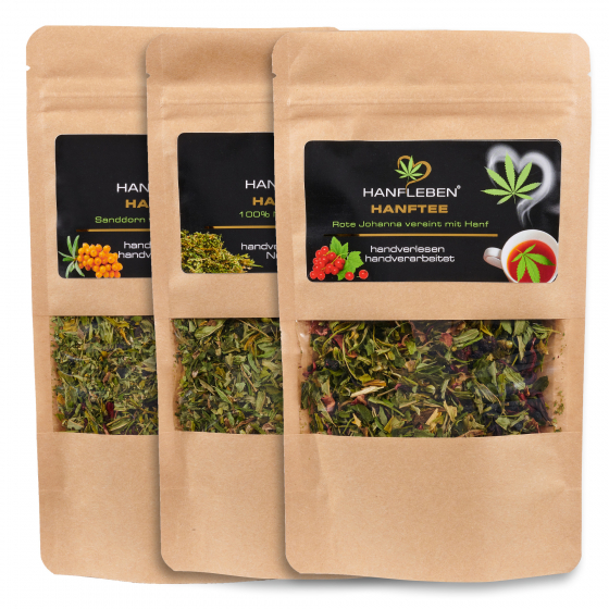 Hanftee 3 Pack - Natur, Sanddorn, Red Currant