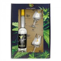 Higher Obstbrand + 2 Schnapsgläser verpackt