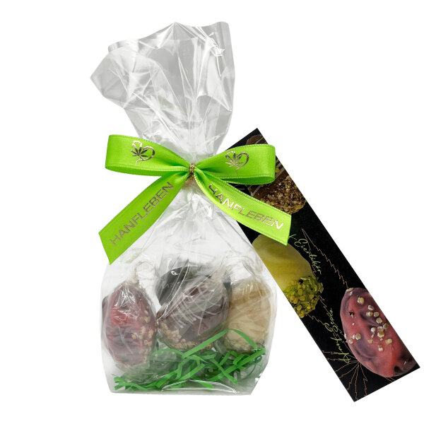 Eier Trio im Nestbeutel verpackt