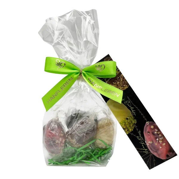 Eier Trio im Nestbeutel verpackt