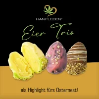 Eier Trio im Nestbeutel verpackt
